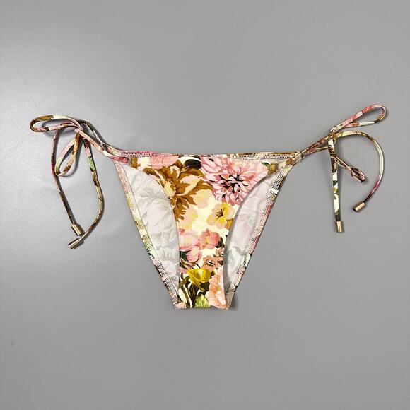 Zimmermann Side Tie Bikini Bottom in Golden Floral Multicolor - Picture 4 of 10